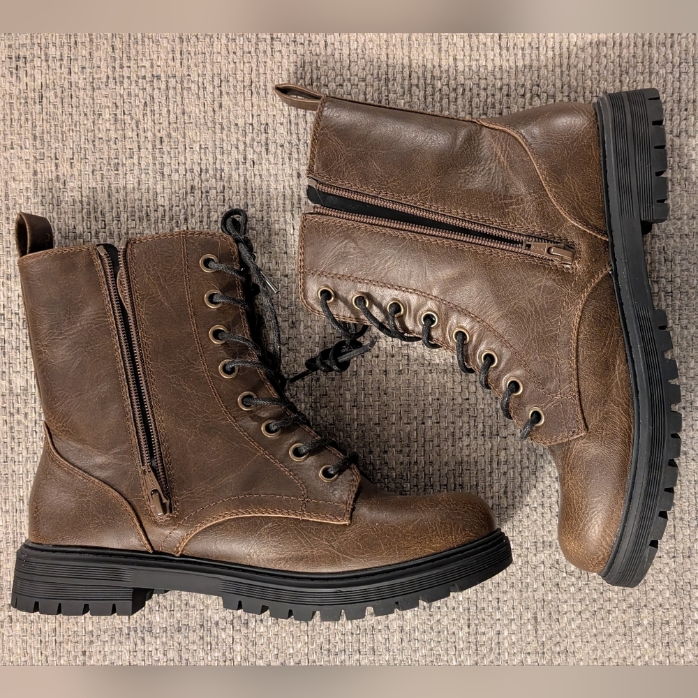 Kohl's Women's Brown Combat Boots - Picture 7 of 7